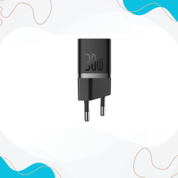 BASEUS GAN5 MINI CCGN070401 30W TYPE-C HIZLI DUVAR TİPİ PRİZ ŞARJ CIHAZI SİYAH