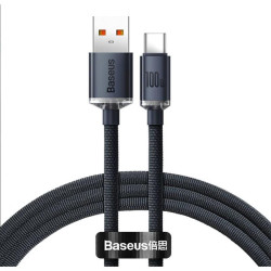 BASEUS CRYSTAL SHINE SIYAH 100W 120 CM USB TO TYPE-C ŞARJ KABLOSU